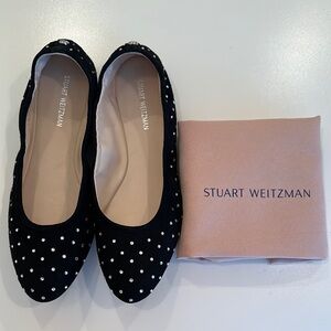 Stuart Weitzman Black and White Polka Dot Flats